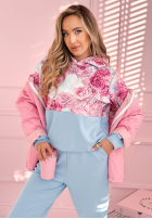 Compleu de trening w kwiaty Comfy Floressa albastru azuriu