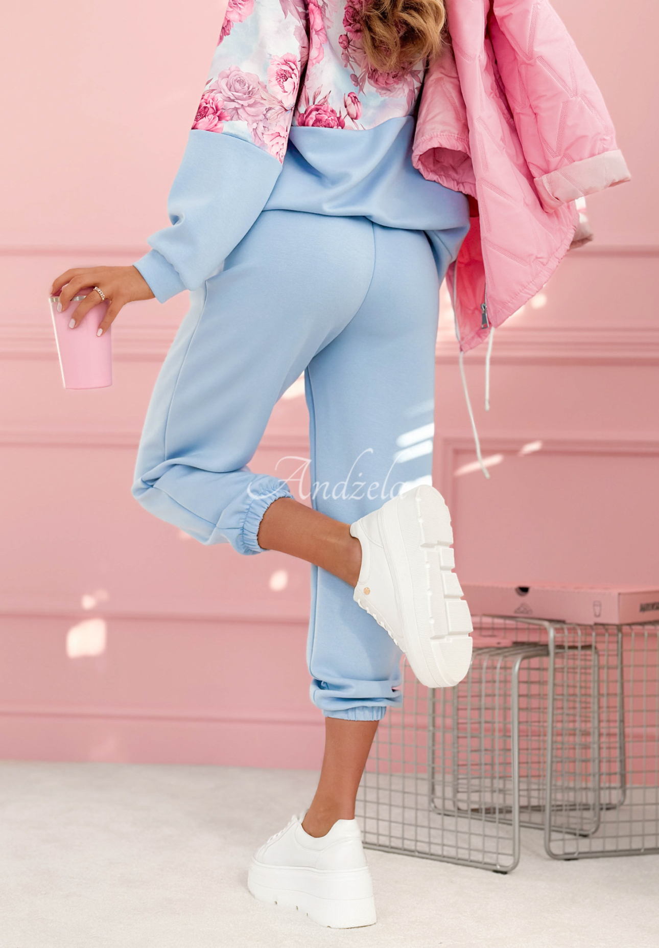 Set de trening din viscoză cu imprimeu floral Comfy Floressa