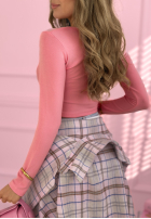 Scurtă prążkowana Bluză z kwadratowym dekoltem Wasn’t Ready roz