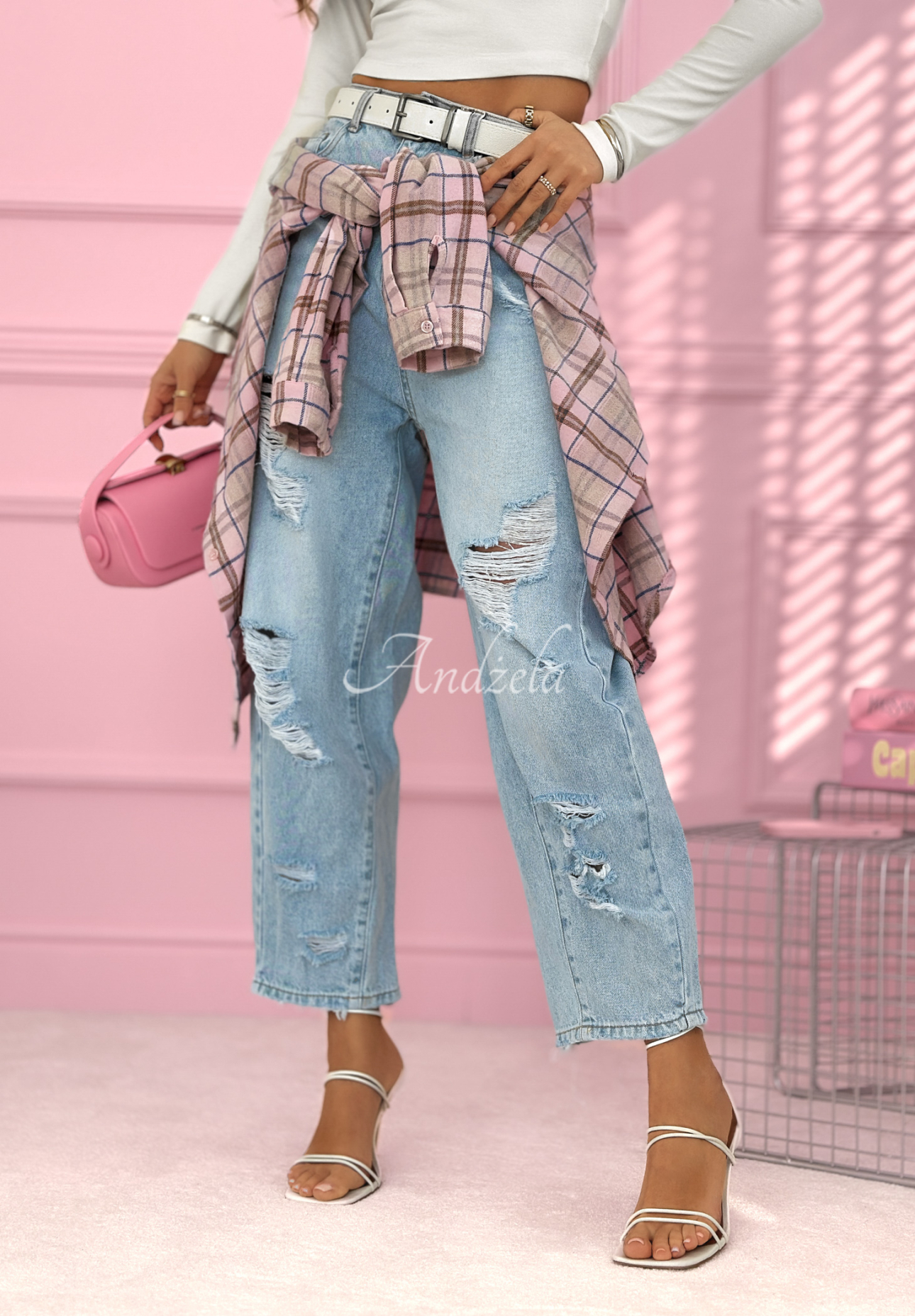 Blugi balloon cu abraziuni Noah