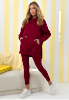 Hanorac z kieszenią i kapturem Siempre burgundowa II