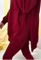 Hanorac z kieszenią i kapturem Siempre burgundowa II