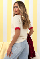 Miękki Pulover z wisienkami Cherry Sweet Girl ecru