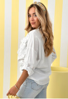 Cămașă z naszytymi kwiatami April Flowers ecru