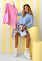 Hanorac z bufiastymi rękawami Silent Power albastru azuriu