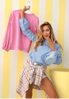 Hanorac z bufiastymi rękawami Silent Power albastru azuriu