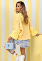 Hanorac z dzianinowym kapturem i rękawami Think About It bej