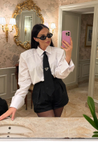 Cămașă z krawatem La Milla Kendall albă