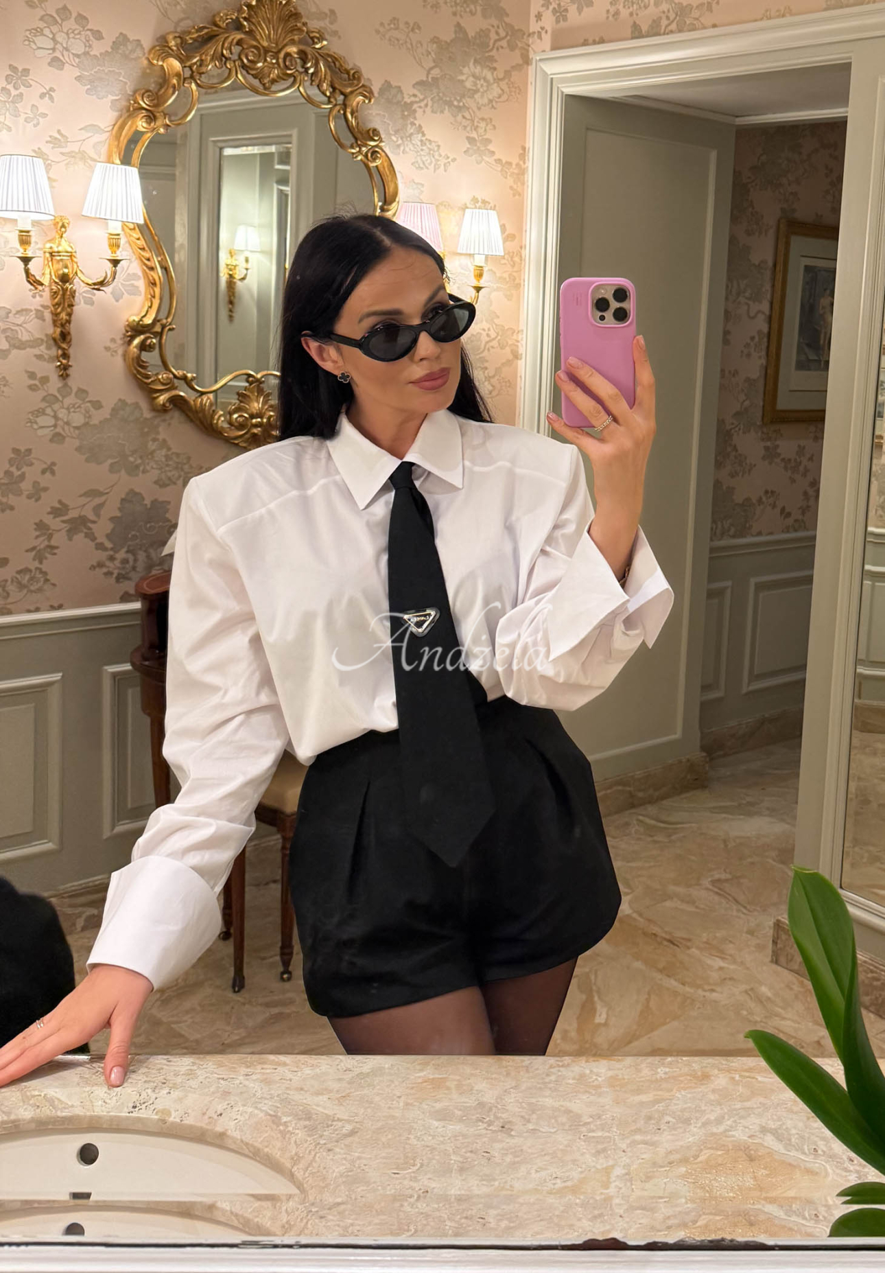 Cămașă din bumbac cu cravată La Milla Kendall