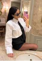 Cămașă z krawatem La Milla Kendall albă