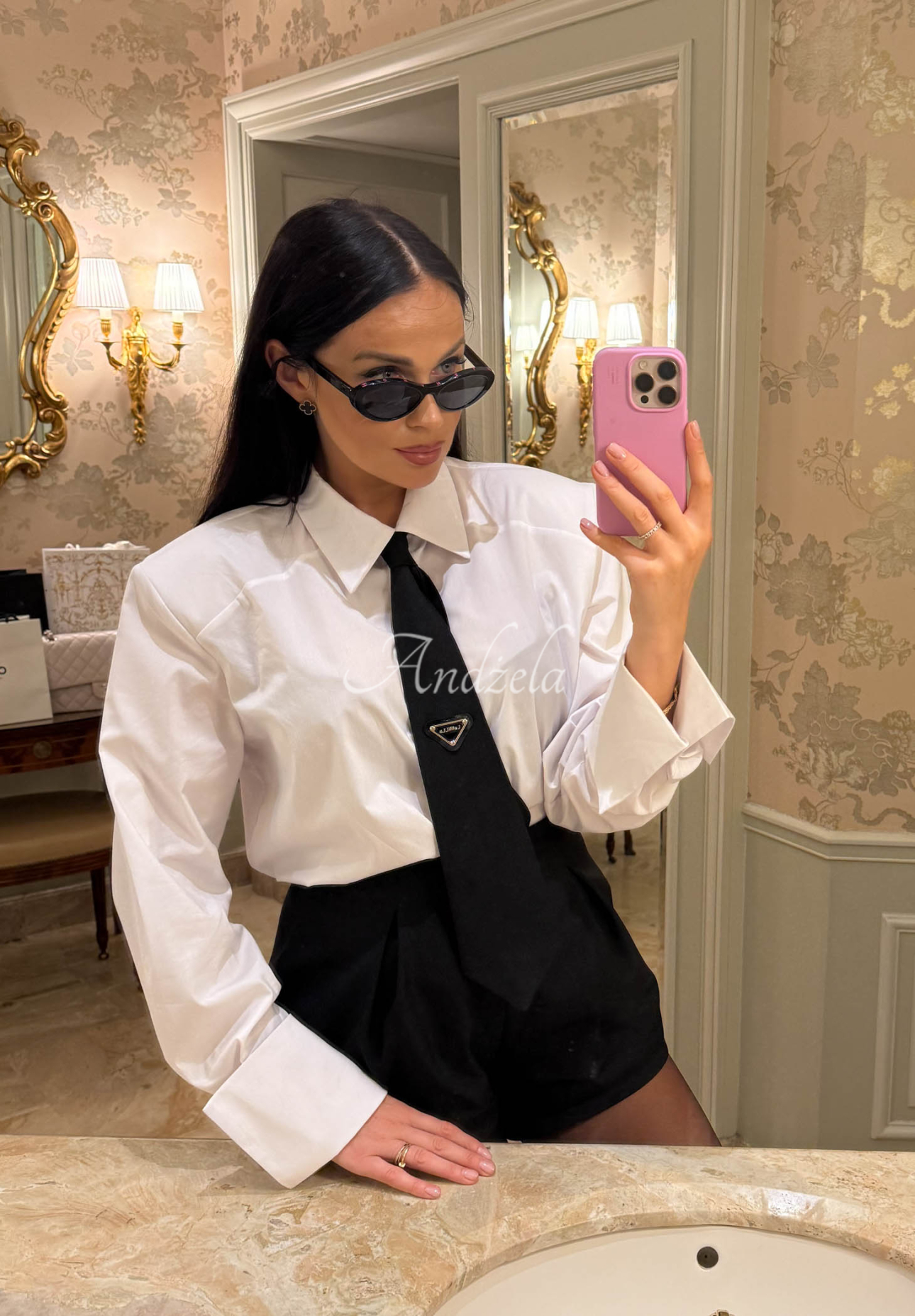 Cămașă din bumbac cu cravată La Milla Kendall