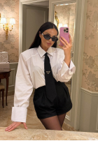 Cămașă z krawatem La Milla Kendall albă