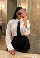 Cămașă z krawatem La Milla Kendall albă