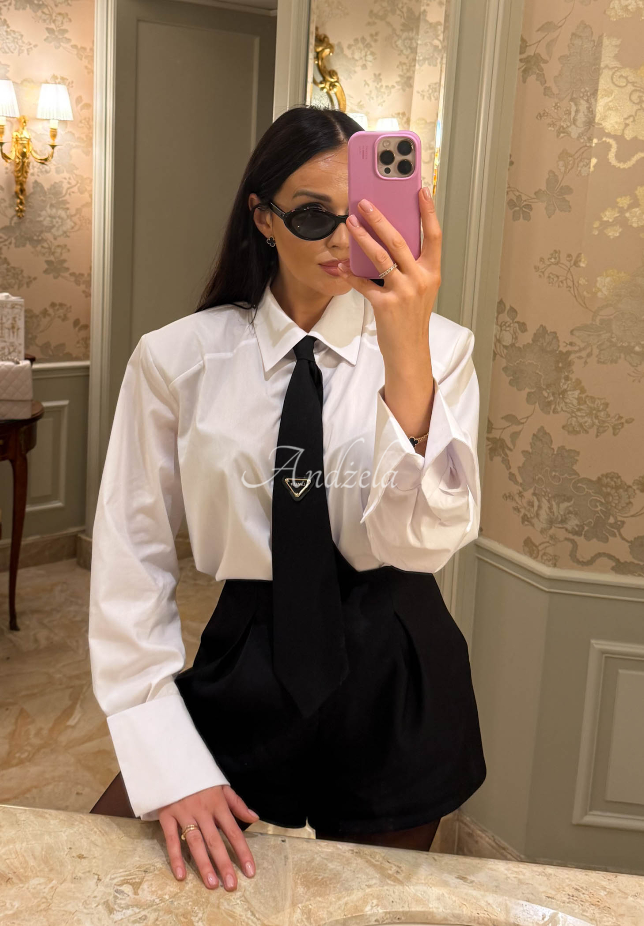 Cămașă din bumbac cu cravată La Milla Kendall