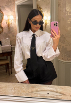 Cămașă z krawatem La Milla Kendall albă