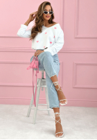 Bluză longsleeve z serduszkami Close To Heart albă