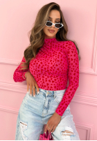 Body longsleeve z półgolfem w serduszka Broke My Heart roz