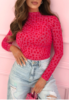 Body longsleeve z półgolfem w serduszka Broke My Heart roz