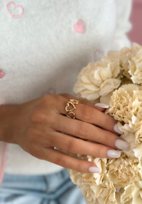 Inel reglabil cu inimioare Silent Glow