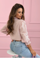 Cămașă z koronkowymi falbankami Sweet Lace roz pudră