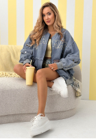 din denim Geacă Nothing Is Impossible albastru deschis