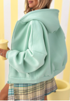 Hanorac z kapturem oversize Don't Tell de culoarea mentei