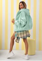 Hanorac z kapturem oversize Don't Tell de culoarea mentei