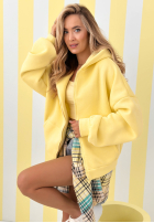 Hanorac z kapturem oversize Don't Tell galben