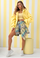 Hanorac z kapturem oversize Don't Tell galben