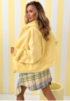 Hanorac z kapturem oversize Don't Tell galben