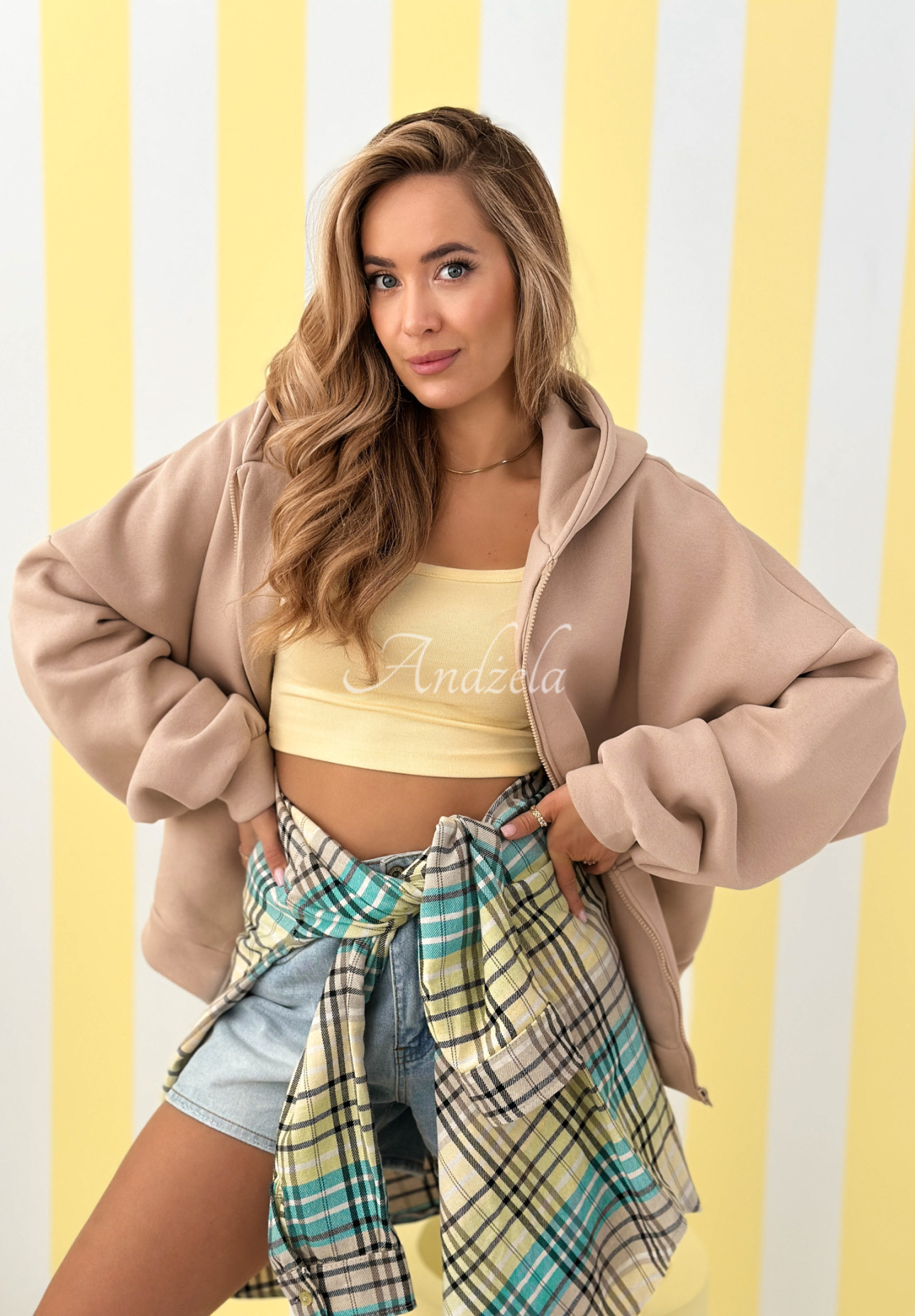 Hanorac oversize cu glugă Don't Tell