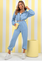 Scurtă Hanorac z kapturem New Season Baddie albastru azuriu