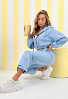 Scurtă Hanorac z kapturem New Season Baddie albastru azuriu