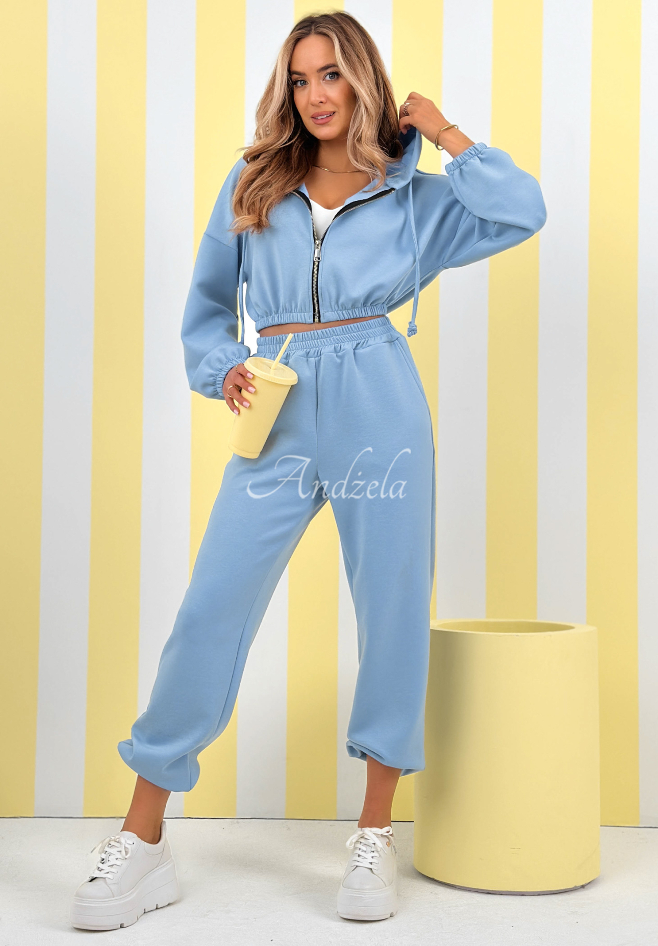 Pantaloni de trening din viscoză cu manșete New Season Baddie