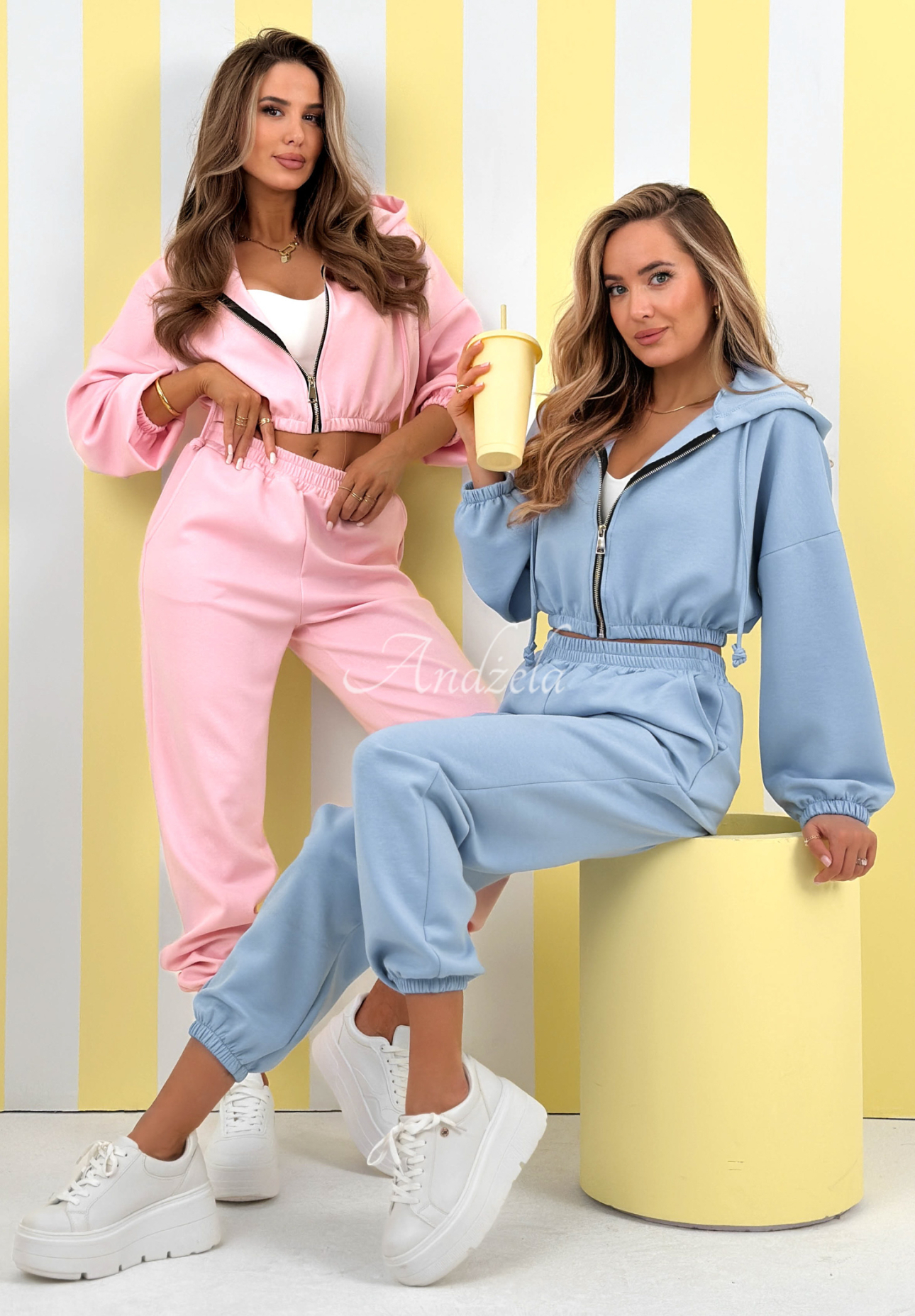 Pantaloni de trening din viscoză cu manșete New Season Baddie