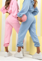 Pantaloni dresowe ze ściągaczami New Season Baddie roz pudră