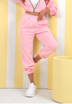 Pantaloni dresowe ze ściągaczami New Season Baddie roz pudră