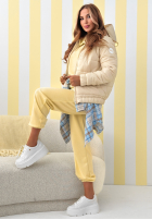 Pikowana Geacă z kapturem Warm Daylight bej