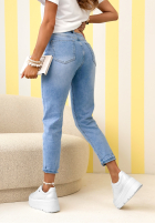 Pantaloni din denim skinny z paskiem Millie albastre