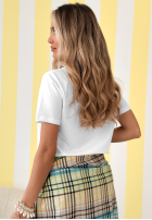 Tricou z napisami Baglio biało-roz