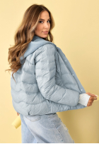 Puchowa Geacă z kapturem Kayla albastru azuriu