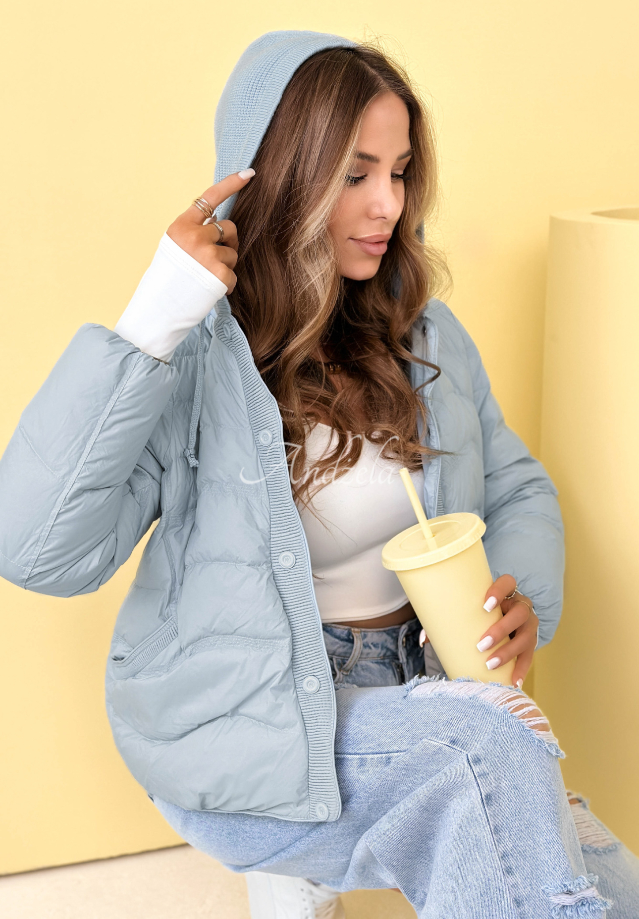 Geacă de puf cu glugă Kayla