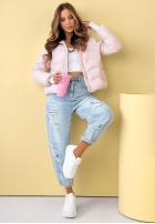 Puchowa Geacă z kapturem Kayla albastru azuriu