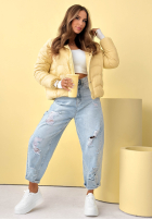 Puchowa Geacă z kapturem Kayla albastru azuriu