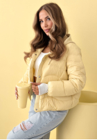 Puchowa Geacă z kapturem Kayla albastru azuriu