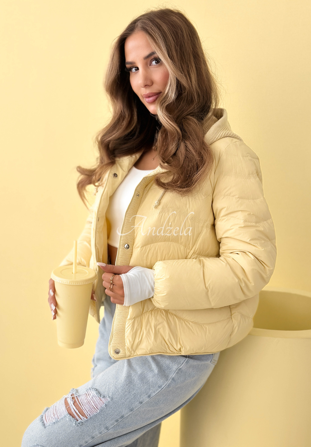 Geacă de puf cu glugă Kayla