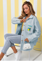 Geacă kożuszek z nadrukami Capri Dolce Vita ecru