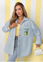 Geacă kożuszek z nadrukami Capri Dolce Vita ecru