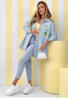 Geacă kożuszek z nadrukami Capri Dolce Vita ecru