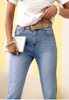 Pantaloni din denim skinny z paskiem Millie albastre